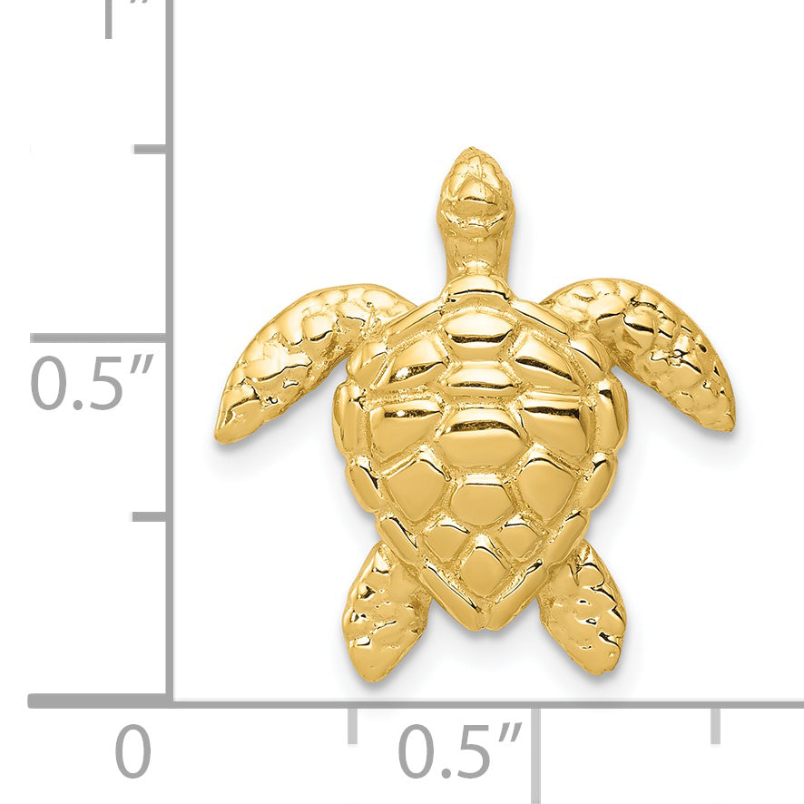 14k Polished Large Sea Turtle Chain Slide K6035