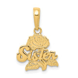 14k SISTER with Rose Pendant K2693