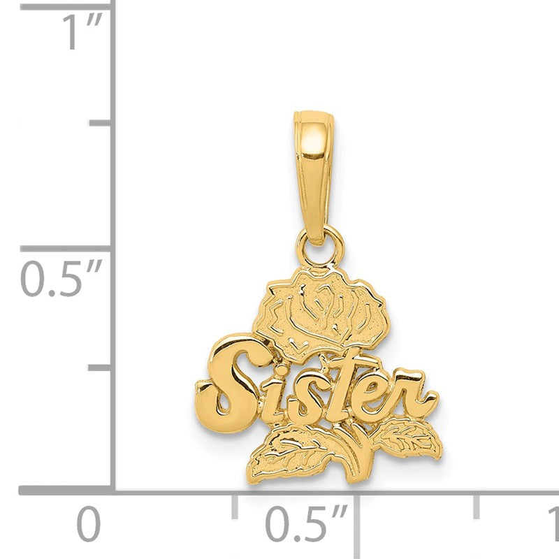 14k SISTER with Rose Pendant K2693