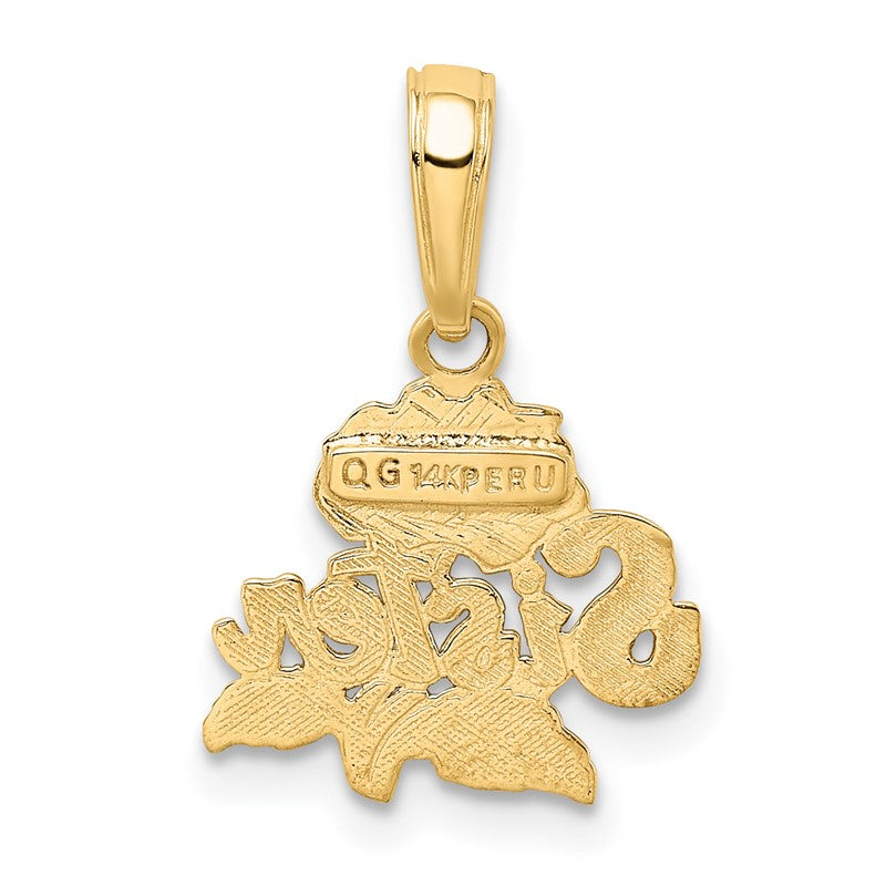 14k SISTER with Rose Pendant K2693