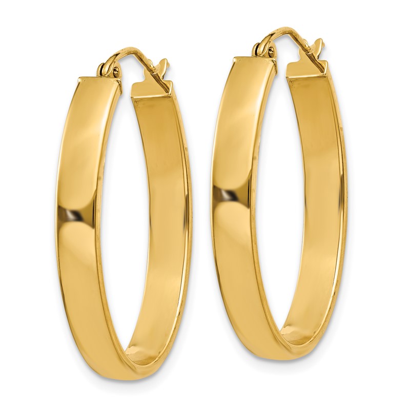 14k 4x30mm Lightweight Oval Tube Hoop Earrings TC658