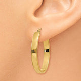 14k 4x30mm Lightweight Oval Tube Hoop Earrings TC658