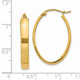 14k 4x30mm Lightweight Oval Tube Hoop Earrings TC658