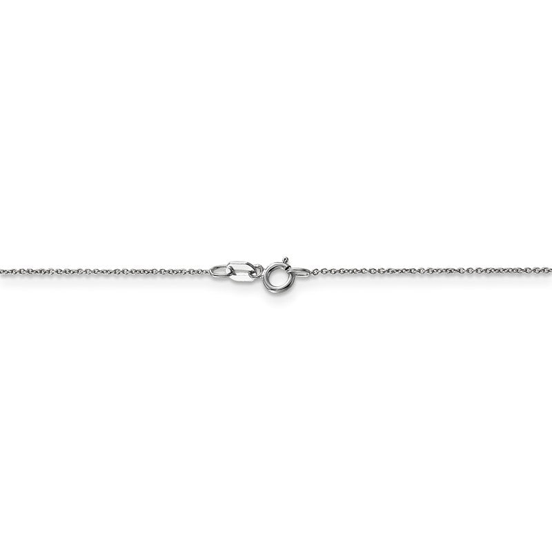 14K White Gold 14 inch .75mm Cable with Spring Ring Clasp Pendant Chain PEN143