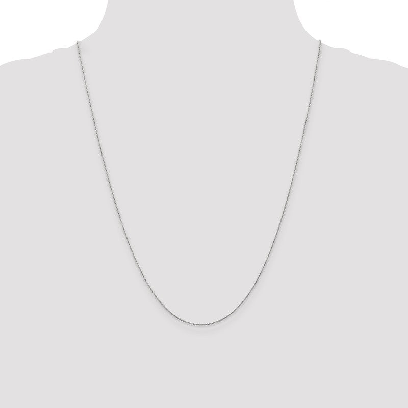 14K White Gold 14 inch .75mm Cable with Spring Ring Clasp Pendant Chain PEN143