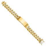 14k Hand-polished Solid Chain/Solid Plate Heavy Curb Link 48x18mm Plate 8.5 inch ID Bracelet LK122ID