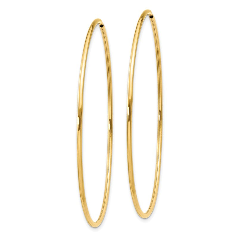 14k 1.2x54mm Polished Endless Tube Hoop Earrings XY1213