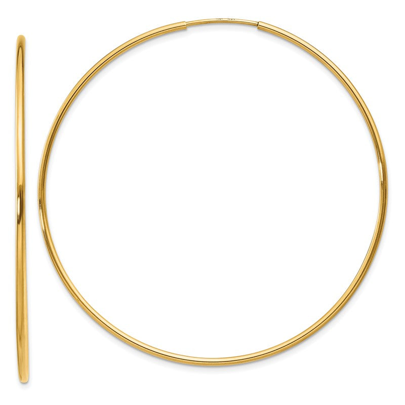 14k 1.2x54mm Polished Endless Tube Hoop Earrings XY1213