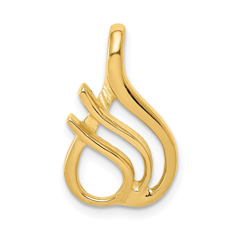 14k Polished Slide Fits up to 2mm Regular/4mm Fancy or Reversible Omega SL294