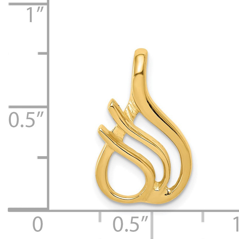 14k Polished Slide Fits up to 2mm Regular/4mm Fancy or Reversible Omega SL294
