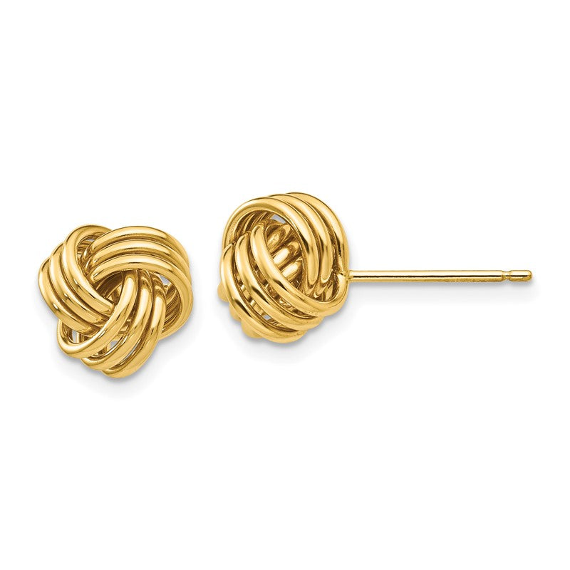 14k 9mm Polished Triple Love Knot Post Earrings TF411