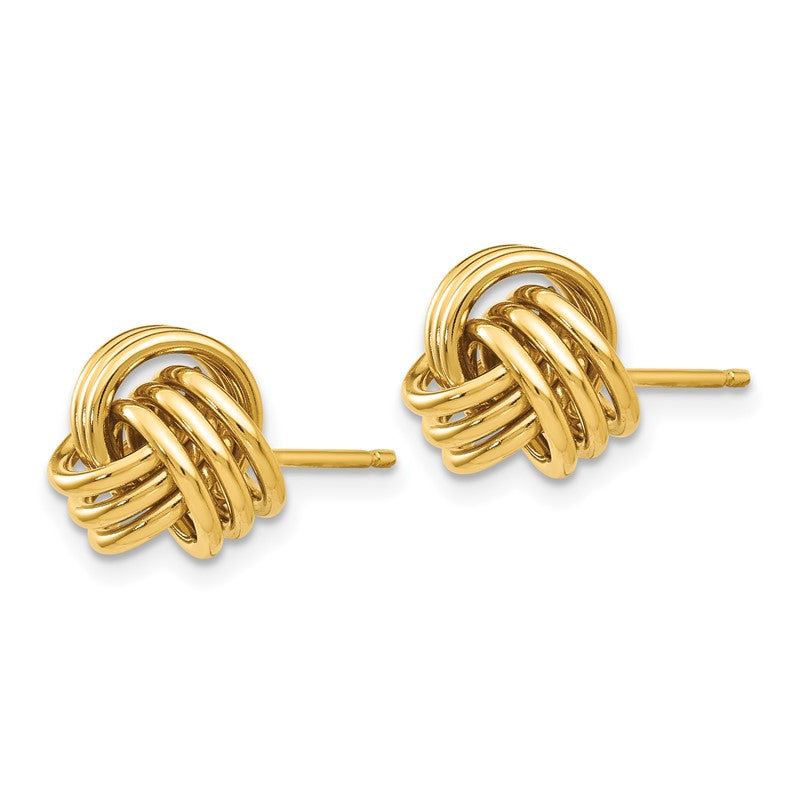 14k 9mm Polished Triple Love Knot Post Earrings TF411