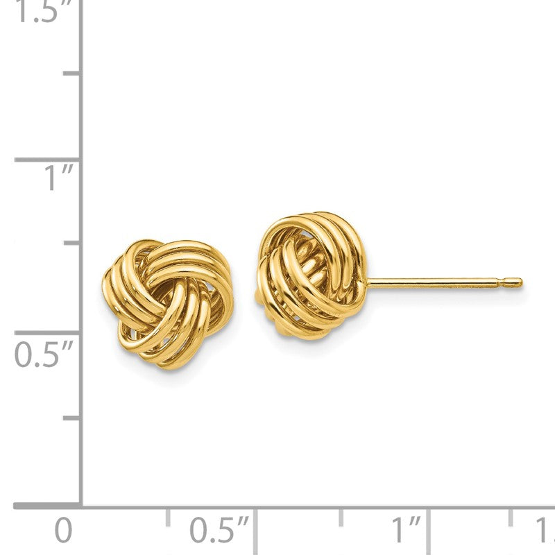 14k 9mm Polished Triple Love Knot Post Earrings TF411