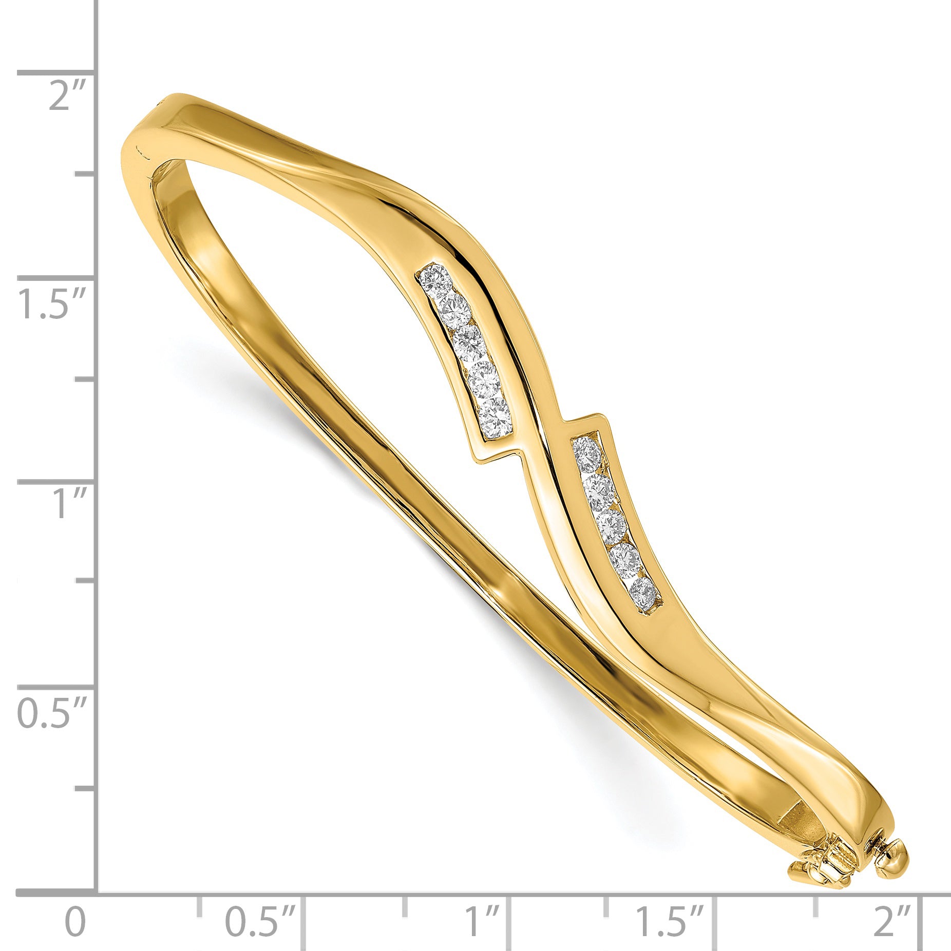 14k Complete 3/8 carat AAA Diamond Hinged Oval Bangle Bracelet XB72AAA