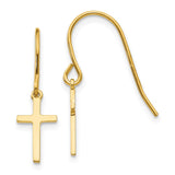 14k Cross Dangle French Hook Earrings TM788