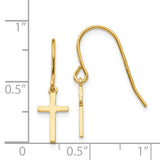 14k Cross Dangle French Hook Earrings TM788