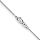 14K White Gold 14 inch .8mm Round Snake with Lobster Clasp Chain WSNA060