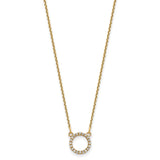 14k Polished 1/15 carat A Diamond Open Circle 18 inch Necklace XP5027A