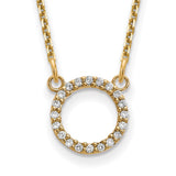 14k Polished 1/15 carat A Diamond Open Circle 18 inch Necklace XP5027A