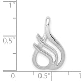 14k White Gold Polished Slide Fits up to 2mm Regular/4mm Fancy or Reversible Omega SLW125