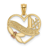 14k Two-tone with White Rhodium #1 GRANDMA Heart Pendant K2672