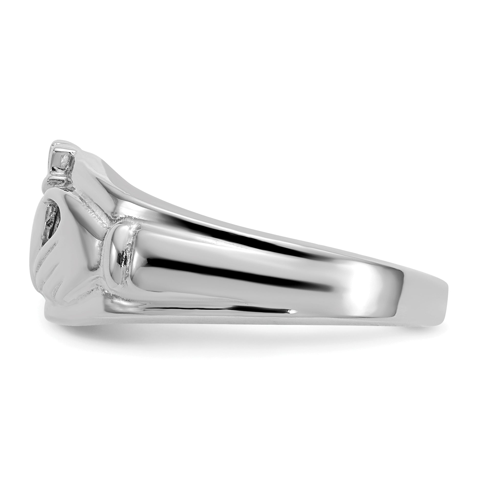 14k White Gold Ladies Claddagh Ring D1851