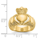 14k Polished Mens Domed Claddagh Ring D983