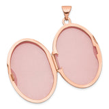 14k Rose Gold Polished Domed Plain 26mm Oval Locket XL677