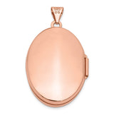 14k Rose Gold Polished Domed Plain 26mm Oval Locket XL677