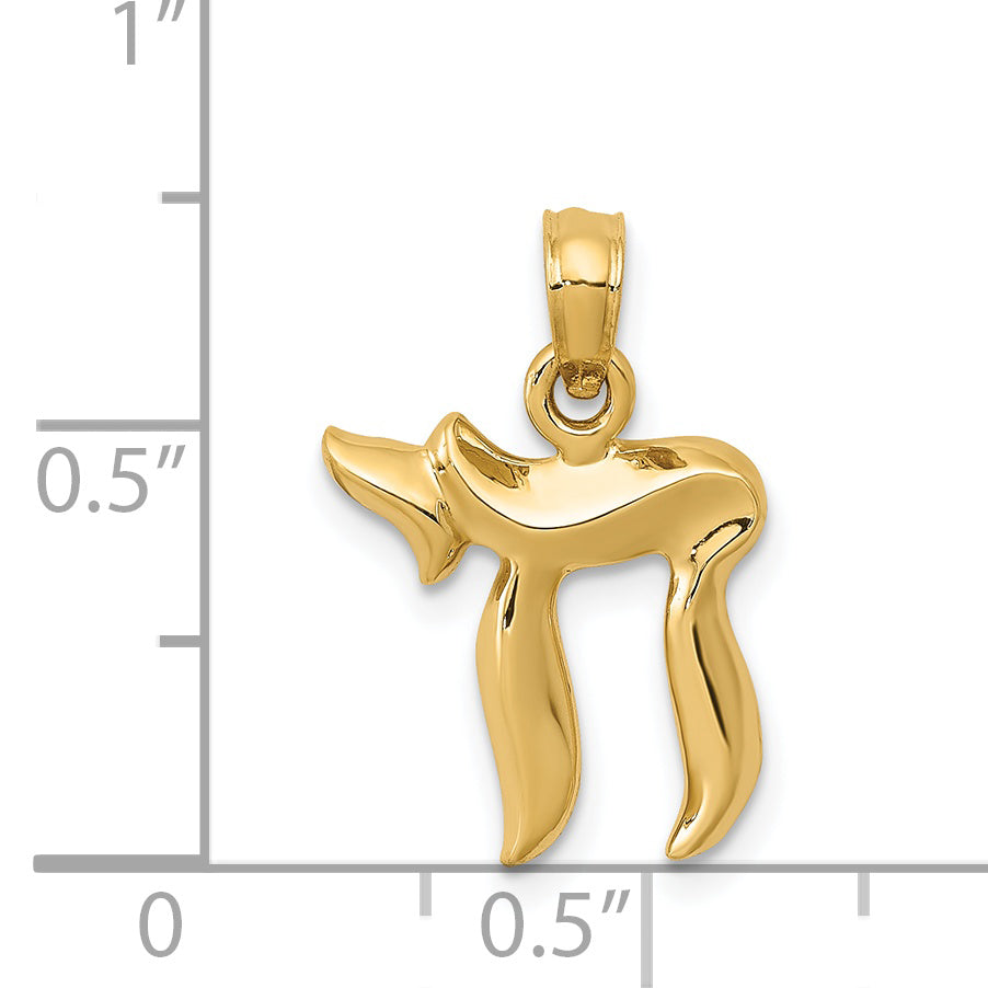 14K Polished Chai Pendant C3990