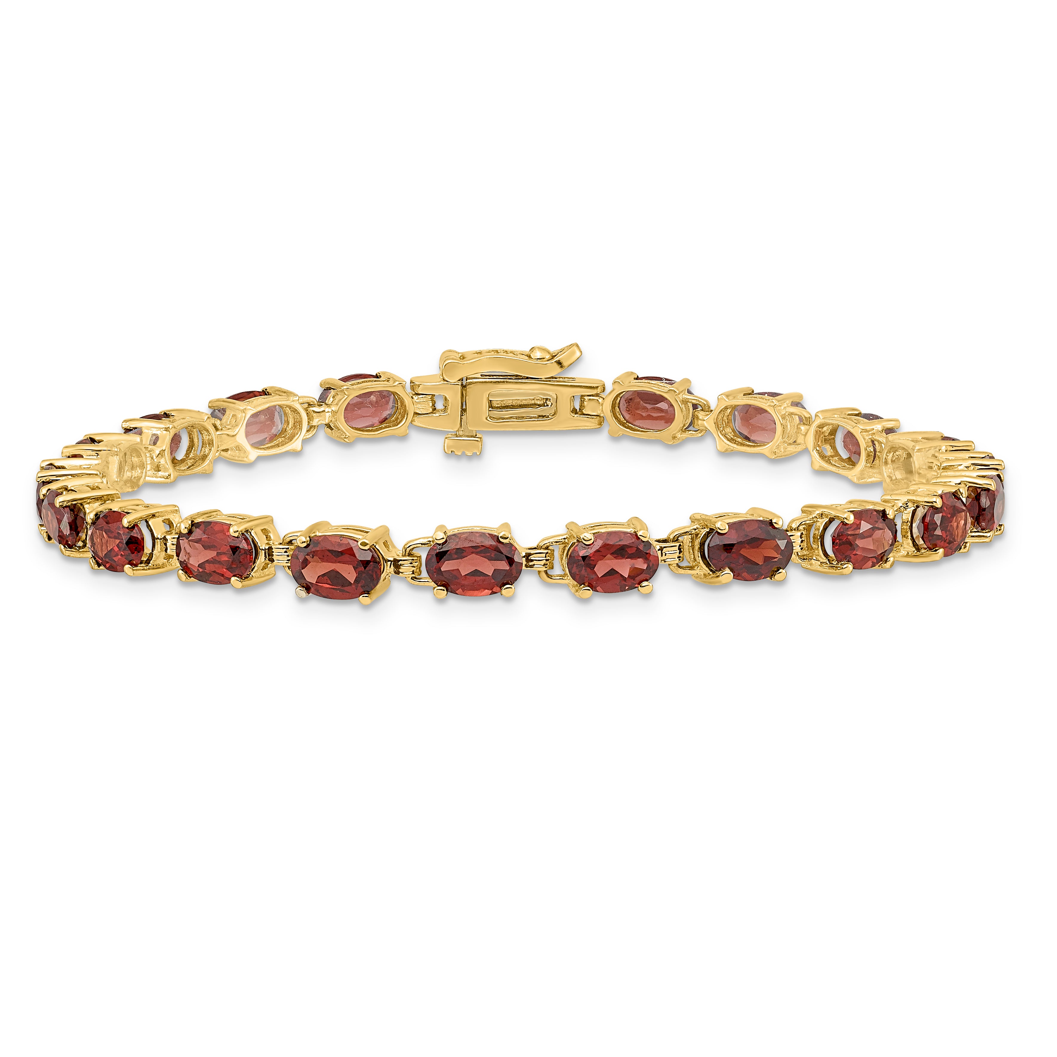 14k Complete 6x4mm Oval Amethyst 7 inch Bracelet BM4500