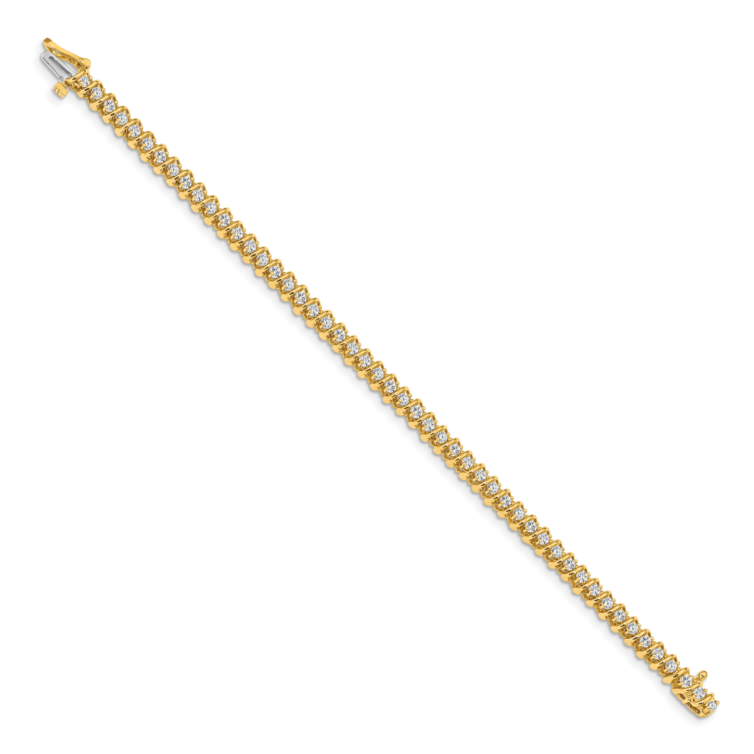 14k Complete 1.4 carat Round A Diamond Fancy Spiral 7 inch Tennis Bracelet X2001A
