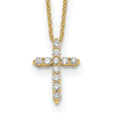 14k White Gold 1/4 carat Diamond Cross Pendant 18 inch Necklace PM1000