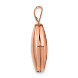 14k Rose Gold Polished Plain 17mm Oval Locket XL670
