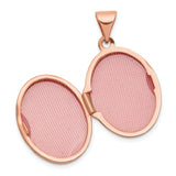 14k Rose Gold Polished Plain 17mm Oval Locket XL670