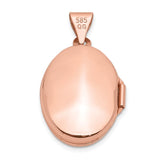 14k Rose Gold Polished Plain 17mm Oval Locket XL670