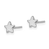 14k White Gold Polished Small Star Post Earrings TE651W