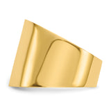 14K 15mm Flat-top Tapered Cigar Band Ring K4632