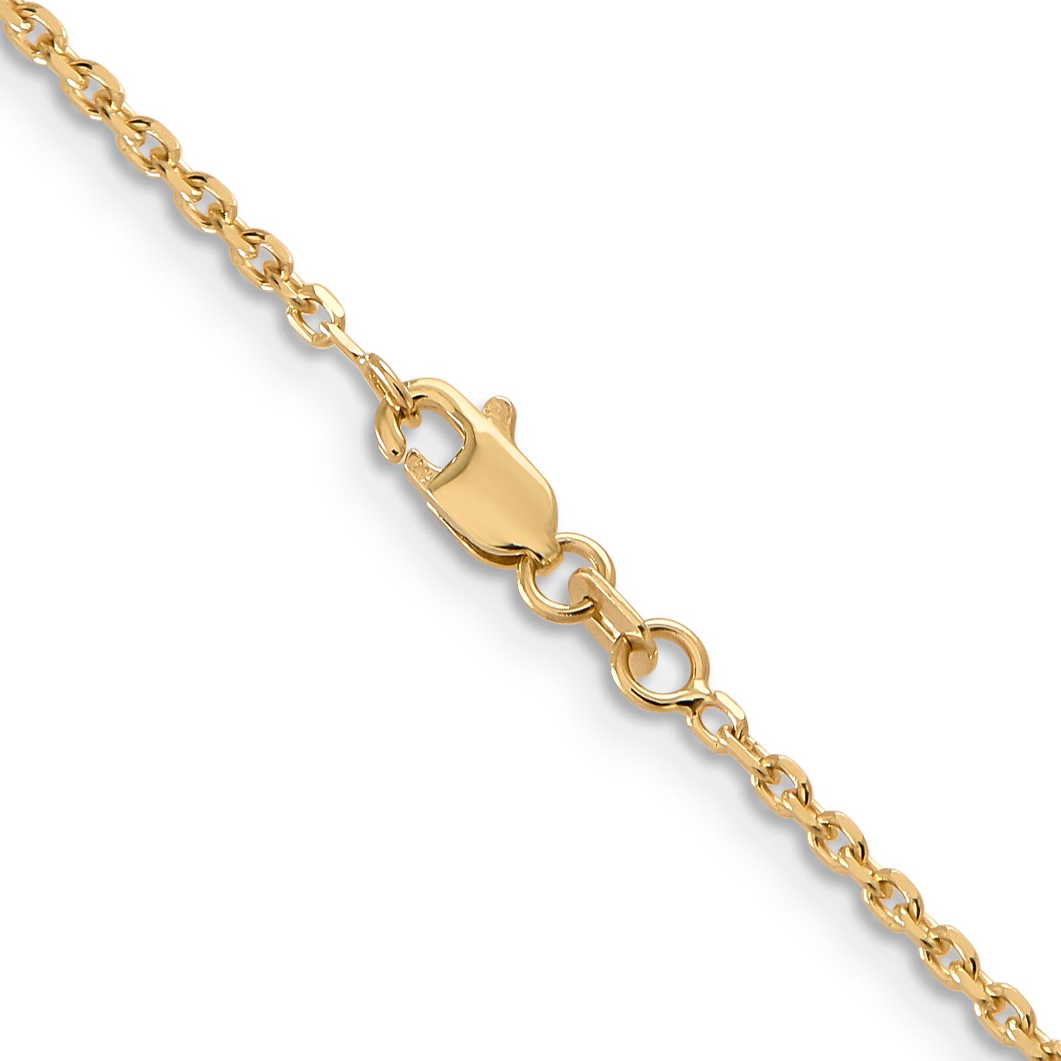 14K 26 inch 1.65mm Solid Diamond-cut Cable with Lobster Clasp Chain PEN141