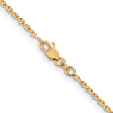 14K 26 inch 1.65mm Solid Diamond-cut Cable with Lobster Clasp Chain PEN141