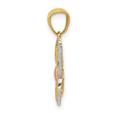 14k Two-tone with White Rhodium Butterfly with Heart Pendant C3486