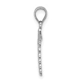 14K White Polished Caduceus Medical Symbol Pendant D4617