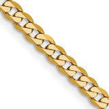 14K 26 inch 2.9mm Flat Beveled Curb with Lobster Clasp Chain FBU080