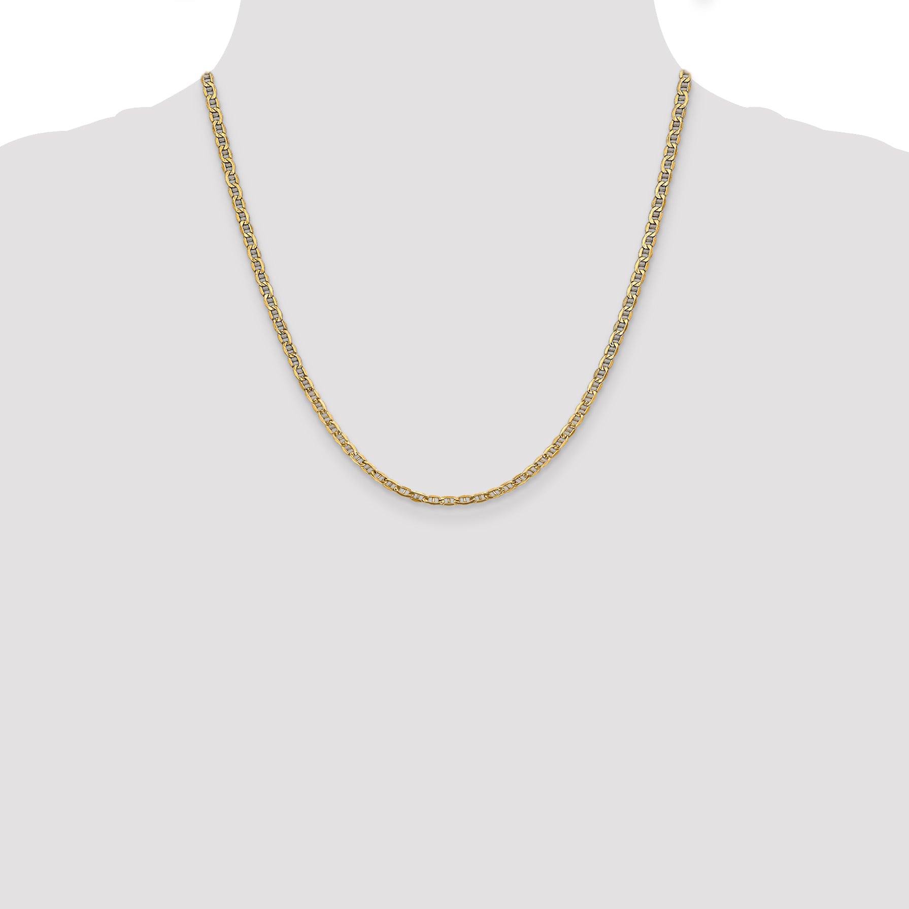 14K 10 inch 3.2mm Semi-Solid Anchor with Lobster Clasp Anklet BC122