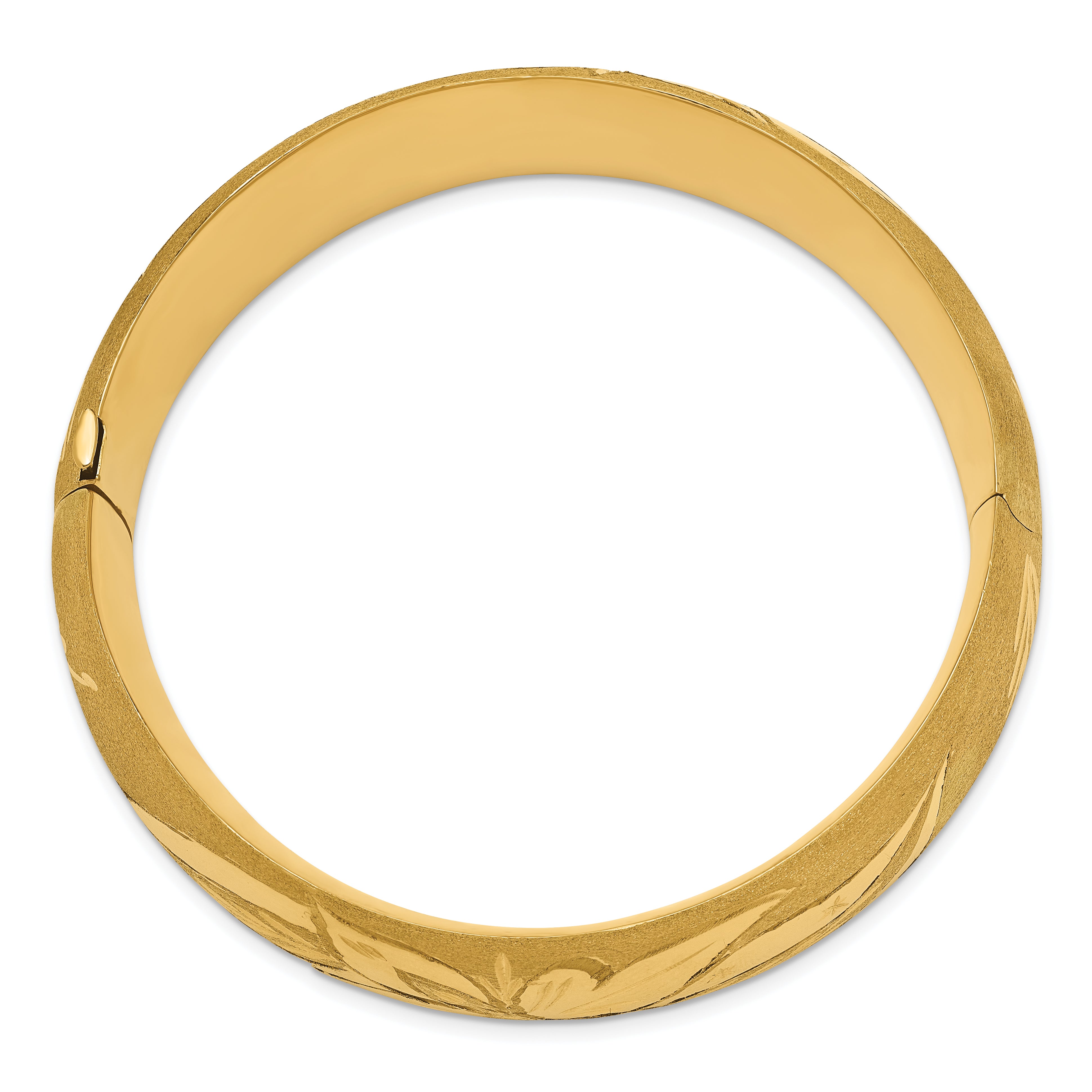 14k 13/16 Oversize Florentine Engraved 20.00mm Hinged Round Bangle Bracelet FE13/16O