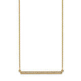 14k Polished 1/8 carat Diamond Bar 18 inch Necklace XP5031A