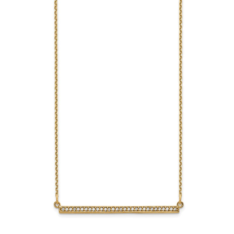 14k Polished 1/8 carat Diamond Bar 18 inch Necklace XP5031A
