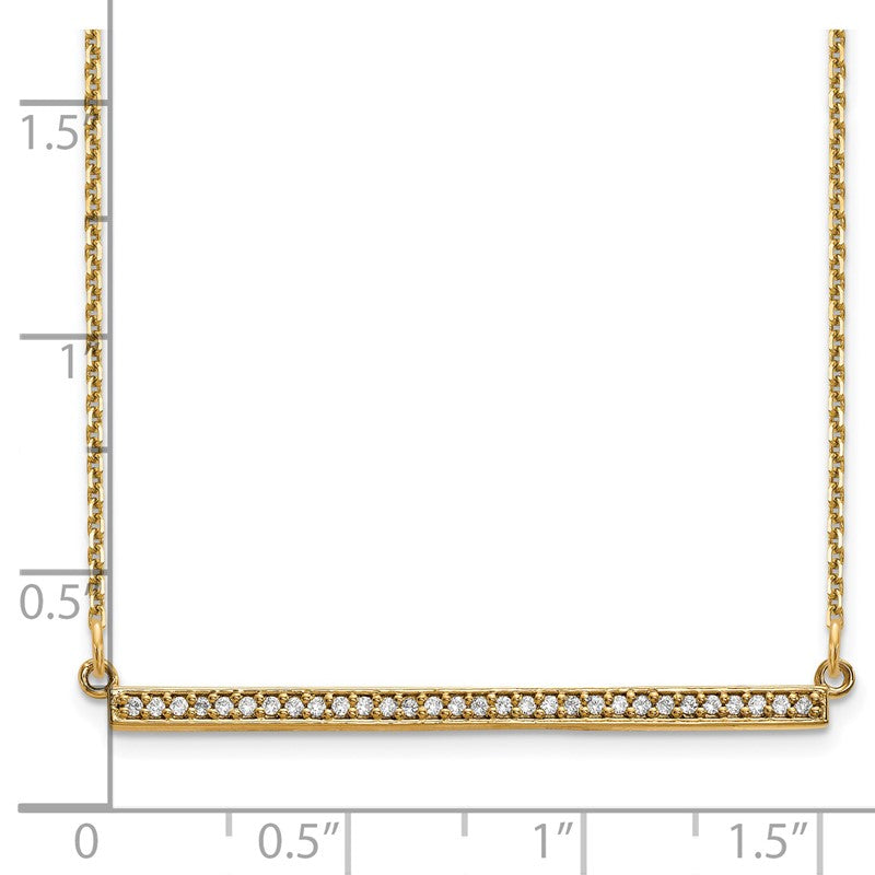 14k Polished 1/8 carat Diamond Bar 18 inch Necklace XP5031A