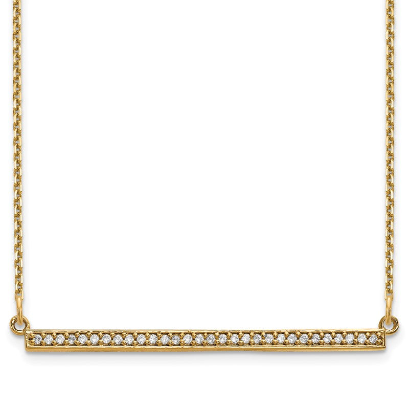 14k Polished 1/8 carat Diamond Bar 18 inch Necklace XP5031A