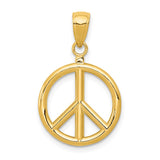14k 3-D Polished Peace Sign Charm C2247
